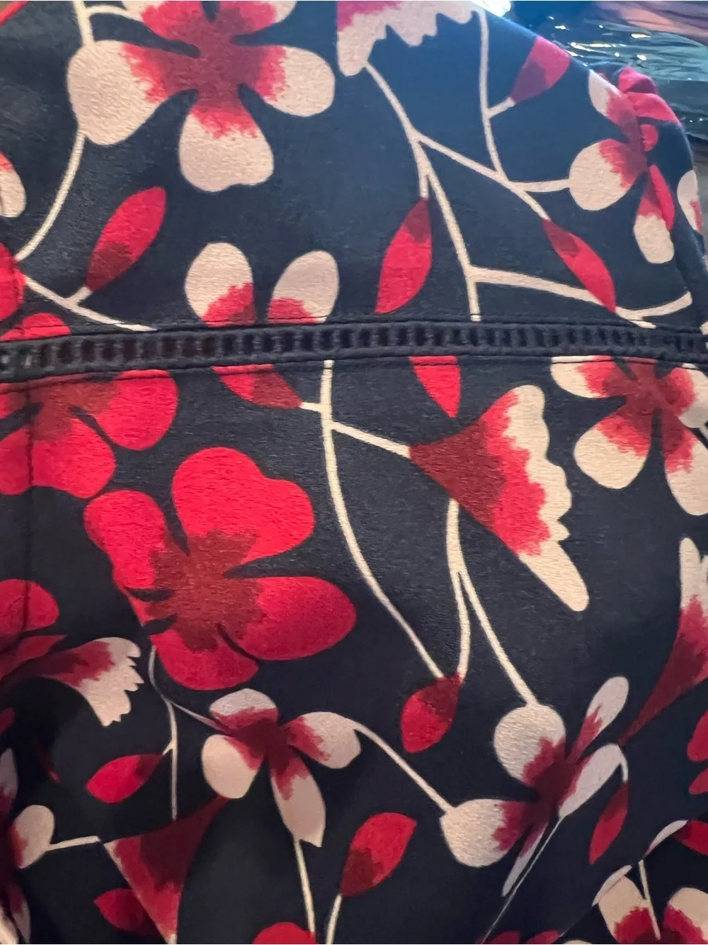 Draper James Navy Floral Short-Sleeve Blouse with Pink & White Flowers - Picture 7 of 9